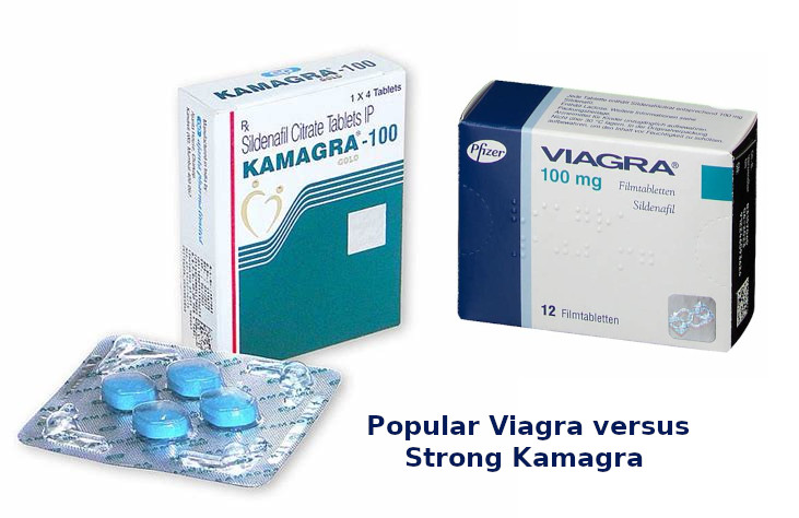 Populäres Viagra versus starkes Kamagra 