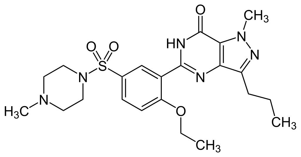 Moleculaire structuur van Sildenafilcitraat